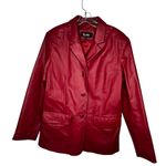 Vintage Excelled‎ Collection Red Leather Blazer Jacket Size L Photo 0