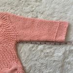 Free People Cardigan Knit Sweater Cropped Button Front 3/4 Sleeve Pink Sz S Photo 11