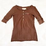 Hollister Brown Button Tshirt Photo 0