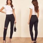 Reformation  Serena faded and destroyed black skinny jeans Photo 5