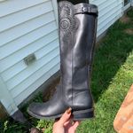 Gianni Bini Perforated leather tall boots - zipper fall trendy black size 6 Photo 5