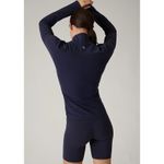 Athleta Transcend Half Zip Navy Long Sleeve Cinched Waist Top Small #759 Photo 1