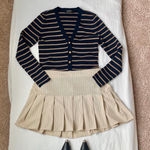 Lauren Ralph Lauren Striped V Neck Sweater Blue Photo 0