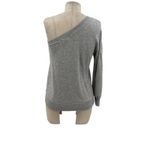 Nation Ltd One Shoulder Sleeve Sweatshirt Pima Cotton Terry Gray Size XS Photo 3