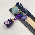 Handmade Charmed Safety Pin Blueberry Grape Floral Blue Photo 5