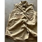 Ralph Lauren Lauren Sleeveless Shirt Top Sz M Vest Outdoor Safari Utility Beige Photo 2