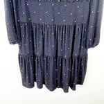 Ralph Lauren LAUREN  Navy Speckled Long Sleeves Tiered  Dress, Size 14 Photo 7