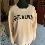 A New Day  Women’s Cream With Black Trim Love Always Sweatshirt Size Large soft Photo 0