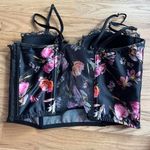 Victoria's Secret  Very Sexy Lightly Lined Bra Satin Bustier Top Black& Floral 34C Photo 1