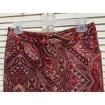August Silk Paisley Red/Pink/Ivory Short Skirt Size 4 Pockets Zip Photo 3