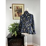 CHAPS Women’s Long Bell Sleeve Top Size M See-through Pleated Multicolor Photo 5