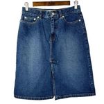 Tommy Hilfiger Y2K Dark Wash Straight Denim Skirt 4 Photo 0