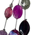 Multicolor NK Beaded Necklace Adjustable Length Purple Pink Silver Beads u Fashi Photo 4