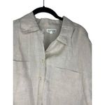 Ann Taylor  Linen Blend Button Up Shirt Women's Size Large Neutral Coastal Classy Photo 0
