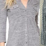 James Perse James‎ Perse Melange Button Down Top in Gray Size 2 / US Medium Photo 0