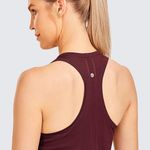 Women's Active Seamless Workout Tank Tops Racerback Athletic Running Yoga Gym Shirts Long Length Photo 4