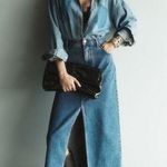 Anthropologie NWT  Petite Pilcro The Madi Slit Front Denim Skirt Sz 10P Photo 0