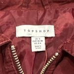 Topshop NWT  oversized cotton collar bomber jacket in burgundy size small Photo 2