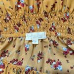 Ultra Flirt Junior's Smocked Waist Boho Peasant Top Yellow Floral Size Small Photo 4