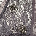 Chan Luu Size Medium  Dark Gray, Sheer, Lace, V-Neck,  Long Sleeve Blouse Photo 2