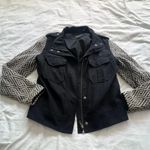 Ella Moss black white ikat tribal sleeve button down jacket XS Photo 11