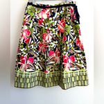 Talbots  Floral Colorful Pleated A‎ Line Midi Lined Zip Skirt Women’s 10 Petite Photo 1