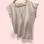 EXPRESS Cute  lilac zip front v-neck cap sleeve flowy boho blouse Photo 1