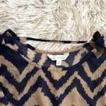 Charming Charlie ‎ Top Medium Chevron Print Long Sleeve Blouse Womens Photo 4