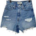 Madewell Momjean Shorts Flintwood Wash Size 23 High Rise Distressed Cotton Photo 1