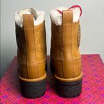Tory Burch  thea shearling boots size6 color/rhum natural 202 rubberized leather Photo 5