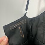 BCBG MAX AZRIA black 100% silk satin babydoll sun dress puff skirt eyelet dots Photo 5