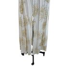 Tiare Hawaii Maxi Dress Kimono Sleeve Palm Print White Beige One Size Photo 4