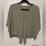 Sim & Sam Elegant Sage Button-Front Blouse Photo 0