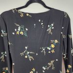 Ralph Lauren Lauren  Black Floral Midi Dress Faux Wrap Tie Waist Long Sleeve S Photo 12