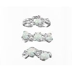 Boutique Three Stone Opal Ring | 925 Sterling Silver Photo 14