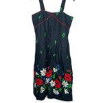 Vintage 1960s 1970s Jenni black and red floral dress with a boho vibe Size M Photo 7