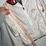 Harley Davison | White and Red Windbreaker‎ Jacket Large Logo Photo 3