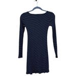 Reformation Black and White Stripe Pinstripe Ribbed Knit Mini Dress Medium Photo 1