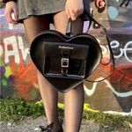 Dr. Martens  Black Heart-Shaped Crossbody/ Backpack Bag Photo 1