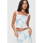 Princess Polly  Modern Girl Top White Blue Corset Top Size 8 NWT Photo 1