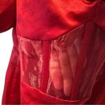 Autumn Adeigbo‎ Clarette Tafetta Cutout 10 Red Boning Puff Sleeve Dress Photo 6