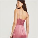 Abercrombie & Fitch PETITE mini pink satin slip dress with adjustable straps. Photo 2