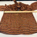 Alice + Olivia Lolita Burnout Silk Blend Houndstooth Tie-Neck Blouse Size M Photo 13