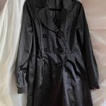 Moon Collection  Double Breasted Black Trench Coat A Line Jacket Large Twee Femme Photo 1