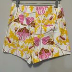 ZARA NWT Pleated High Waisted Floral Shorts Size M Photo 4