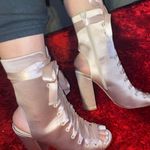 ALDO  Satin Ribbon Lace Up Heels Pink 9 Photo 2