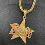 Goldtone rhinestone Barbie star necklace New Gold Photo 4