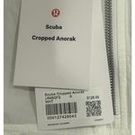 Lululemon NWT  Scuba Cropped Anorak Jacket Size 6 White Water Resistant Photo 4