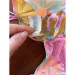 Island Soul Ruffle Bikini Pastel Yellow Pink Purple Floral Juniors Size XL Strappy Back NEW Photo 6