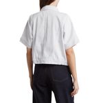 Habitual Oversize White Short Sleeve Crop Denim Jacket Size Medium NWT Photo 1